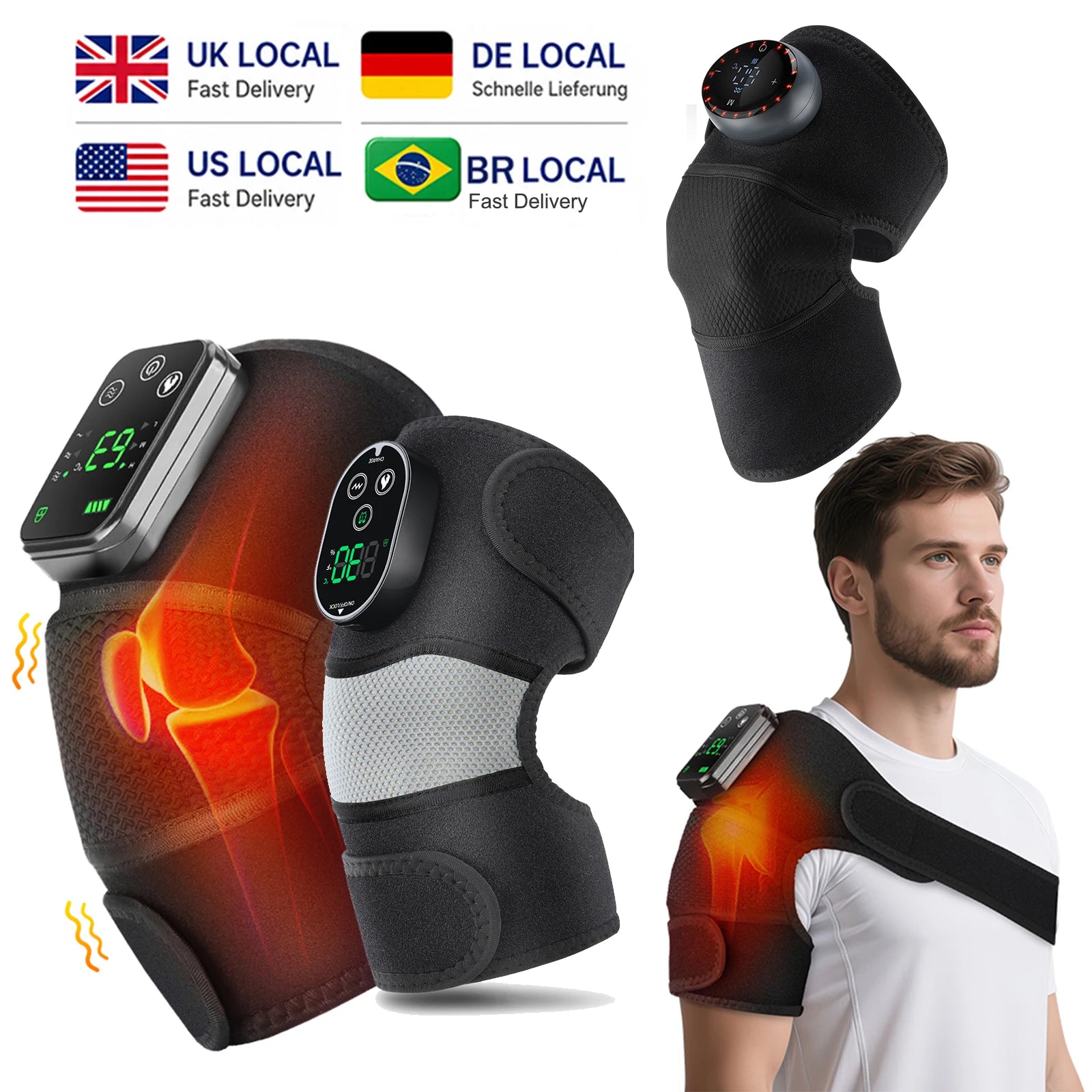 Cordless Heated Knee Massager & Recovery Wrap