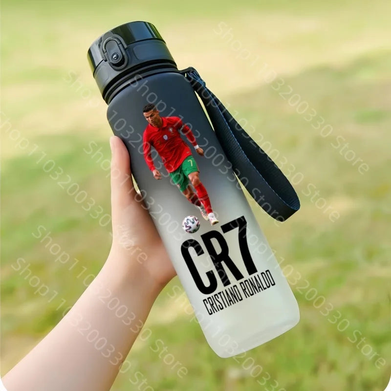 Football Star Cristiano Ronaldo Water Cup Ronaldo Messi Large Capacity Sports Flip Cover Drinking Bottle Fans Support Items