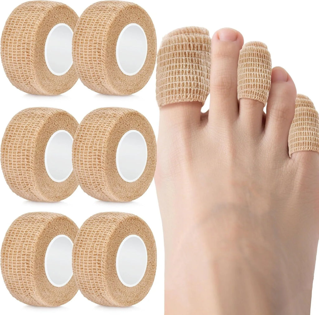 Big Toe Bandage Wrap Stretchy Toe Tape Protect Toes & Fingers from Pain Relief Self Adhesive Bandage Wrap Suitable for Thumb, Wr