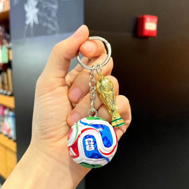 Football Trophy Keychain – Metal Soccer Fan Key Ring