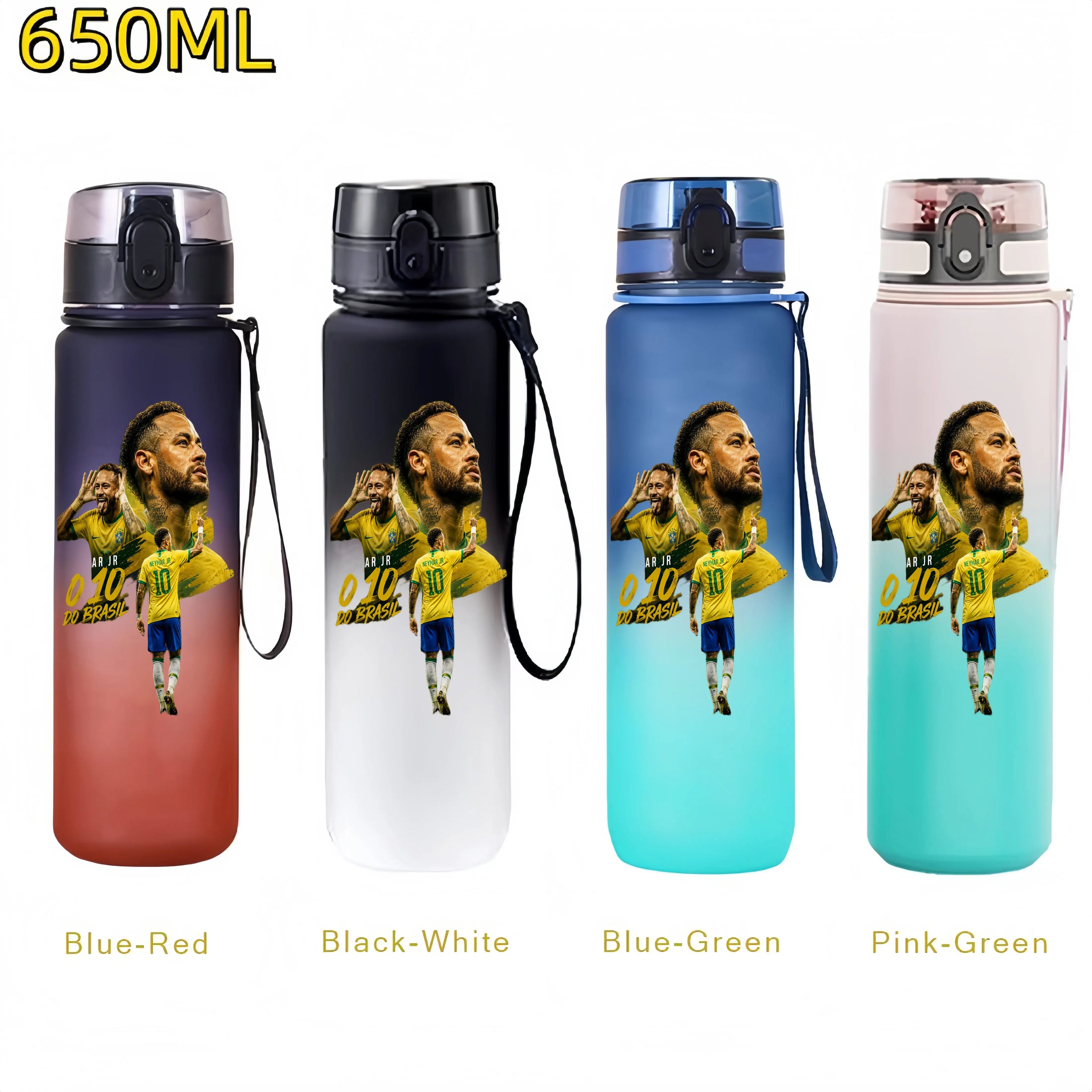 650MLRonaldo Messi Mbappé Sports Water Bottle Bulbasaur Squirtle Drinking Bottles Travel Cycling Hiking Exercise Gym Jugs
