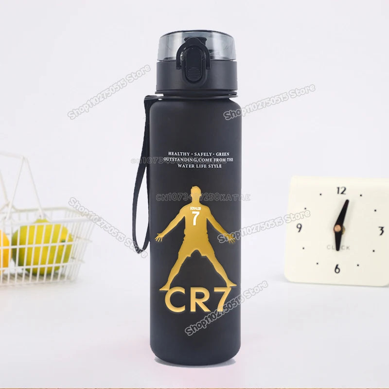 650ml CR7 Children Water Bottle Soccer Star Ronaldo Kids Straw Cup Outdoor Sport Boy Girl Drink Bottle School Leak Proof Jugs