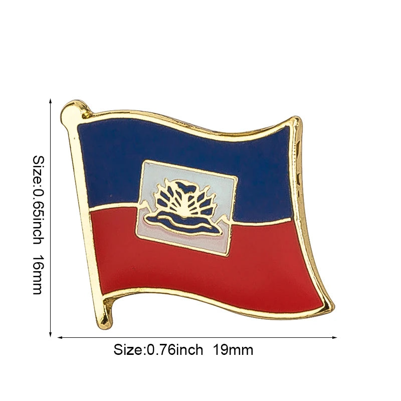 Haiti South Korea Turkey Netherlands Honduras Djibouti Kyrgyzstan Guinea Guinea-Bissau Canada Flag Badge Lapel Pins Brooch