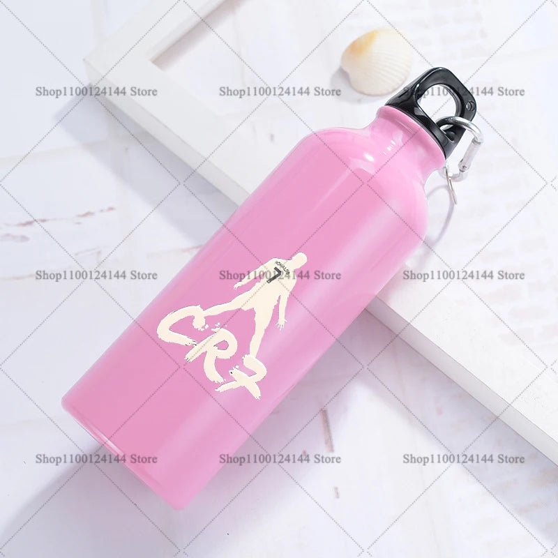 Football Star Ronaldos Aluminum Outdoor Sport Water Bottle CR7 Drinking Kettle Drinking Cup Leakproof Water Jug for Running Gift