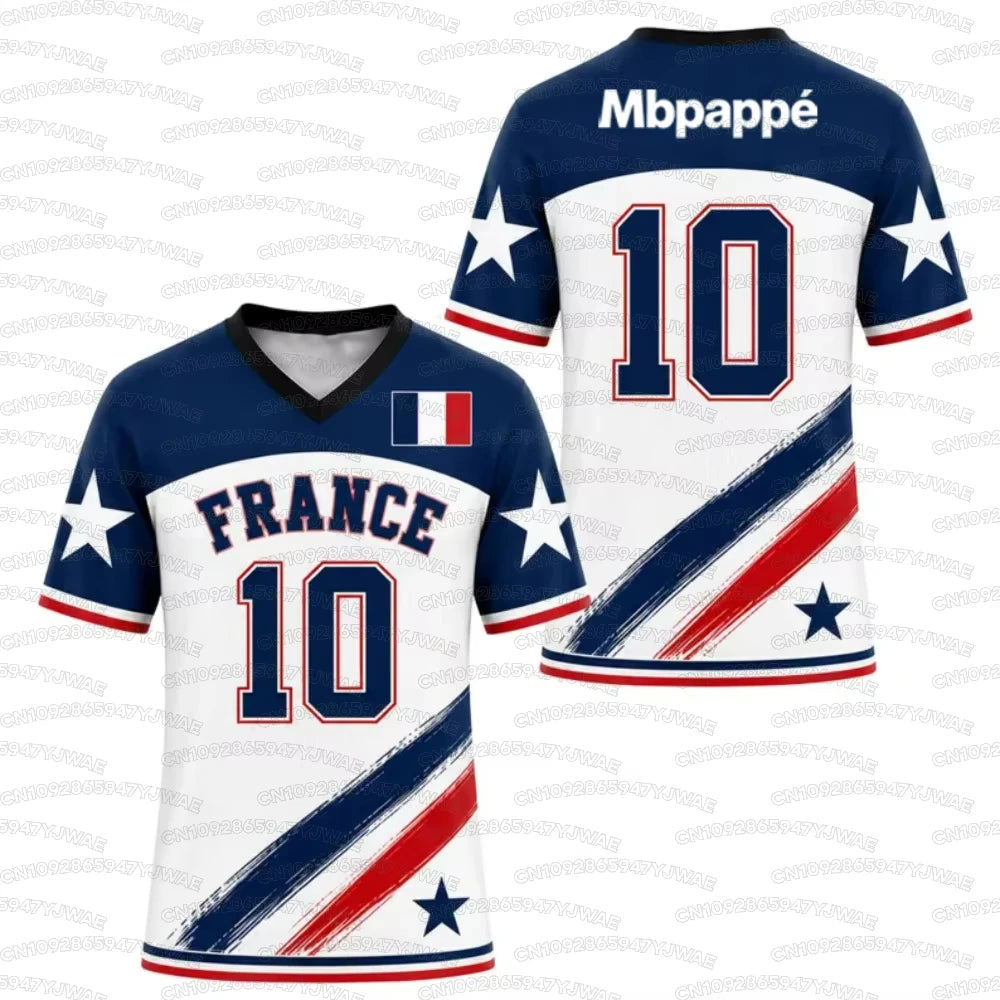 2026 Summer Men's & Women's Matching French Football Jersey Outdoor Training Quick-Dry Breathable Sports T-Shirt Football Fan