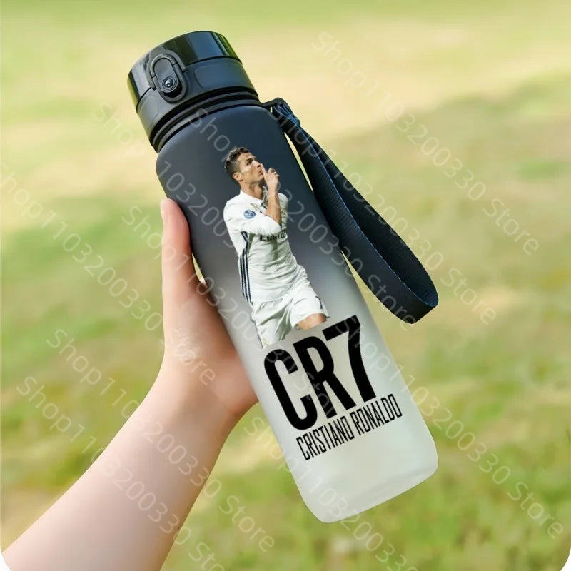 Football Star Cristiano Ronaldo Water Cup Ronaldo Messi Large Capacity Sports Flip Cover Drinking Bottle Fans Support Items
