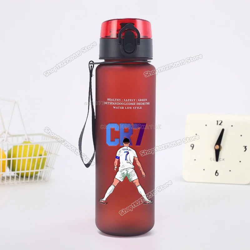 650ml CR7 Children Water Bottle Soccer Star Ronaldo Kids Straw Cup Outdoor Sport Boy Girl Drink Bottle School Leak Proof Jugs