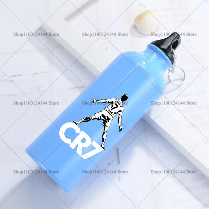 Football Star Ronaldos Aluminum Outdoor Sport Water Bottle CR7 Drinking Kettle Drinking Cup Leakproof Water Jug for Running Gift