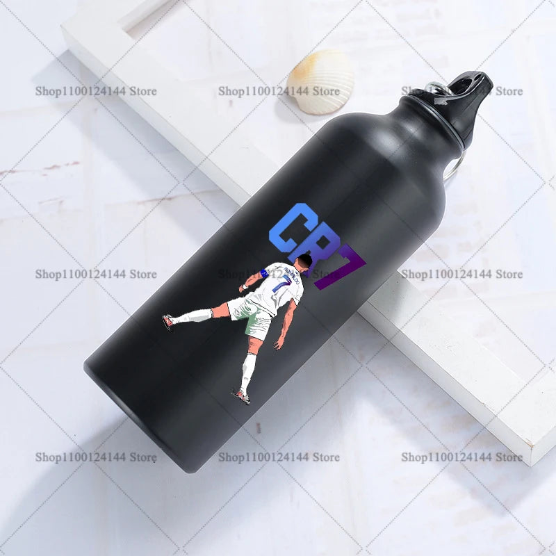 Football Star Ronaldos Aluminum Outdoor Sport Water Bottle CR7 Drinking Kettle Drinking Cup Leakproof Water Jug for Running Gift