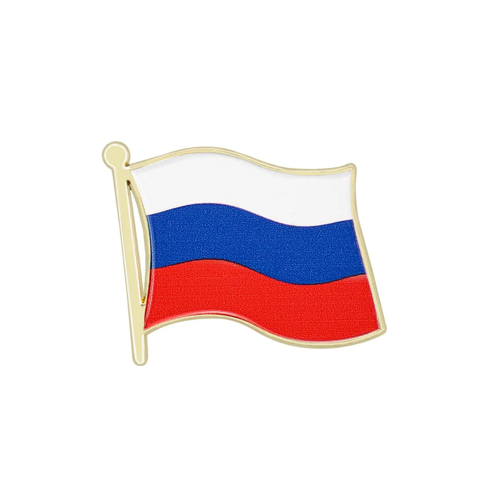 Flag Brooch Zinc Alloy Enamel UV Printed UK France USA Spain Flag Pin Badge for DIY Memorial Decoration Multi-function Clothes
