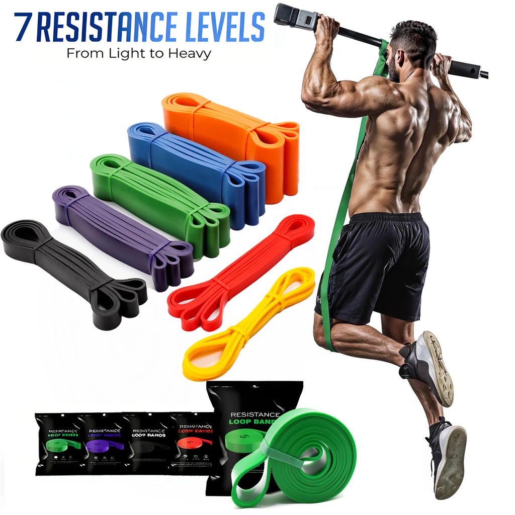 Pull-Up Assistance Resistance Bands Set (7 Strength Levels)