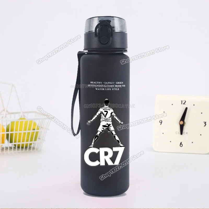 650ml CR7 Children Water Bottle Soccer Star Ronaldo Kids Straw Cup Outdoor Sport Boy Girl Drink Bottle School Leak Proof Jugs