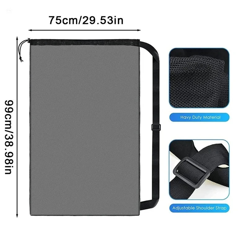 Extra Large Mesh Sports Ball Bag Drawstring Backpack with Zipper Pocket for Soccer Basketball Volleyball Football Gym Training T