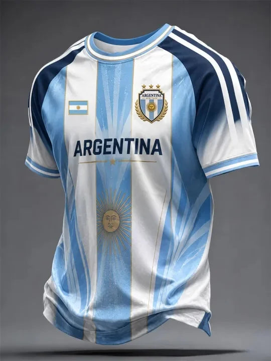 2026 New Argentina National Football Jersey Casual Sports Training Fan Quick Drying T-shirt for  Family Matching Y2k comfortable