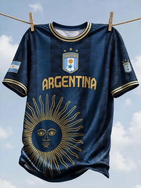 2026 New Argentina National Football Jersey Casual Sports Training Fan Quick Drying T-shirt for  Family Matching Y2k comfortable
