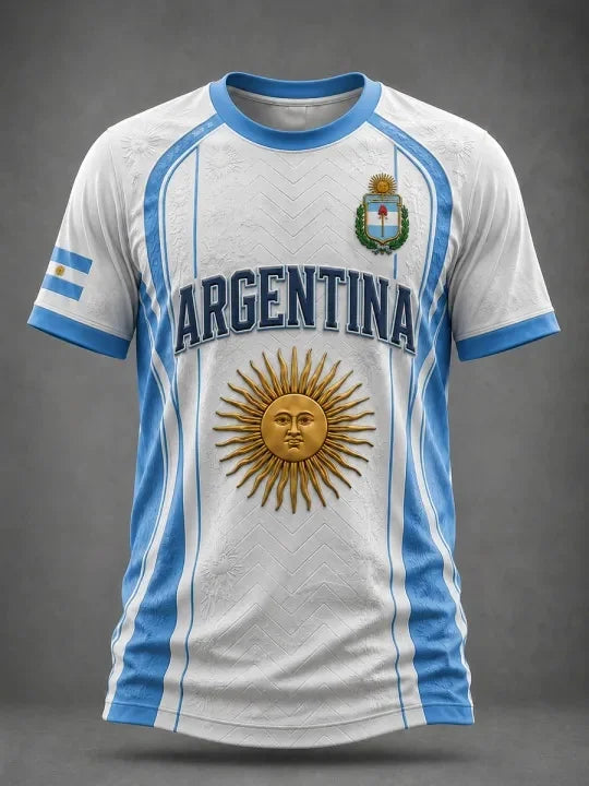 2026 New Argentina National Football Jersey Casual Sports Training Fan Quick Drying T-shirt for  Family Matching Y2k comfortable