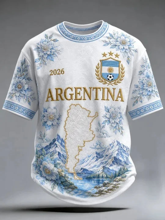 2026 New Argentina National Football Jersey Casual Sports Training Fan Quick Drying T-shirt for  Family Matching Y2k comfortable
