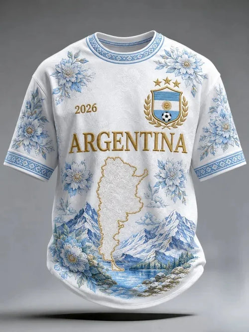2026 New Argentina National Football Jersey Casual Sports Training Fan Quick Drying T-shirt for  Family Matching Y2k comfortable