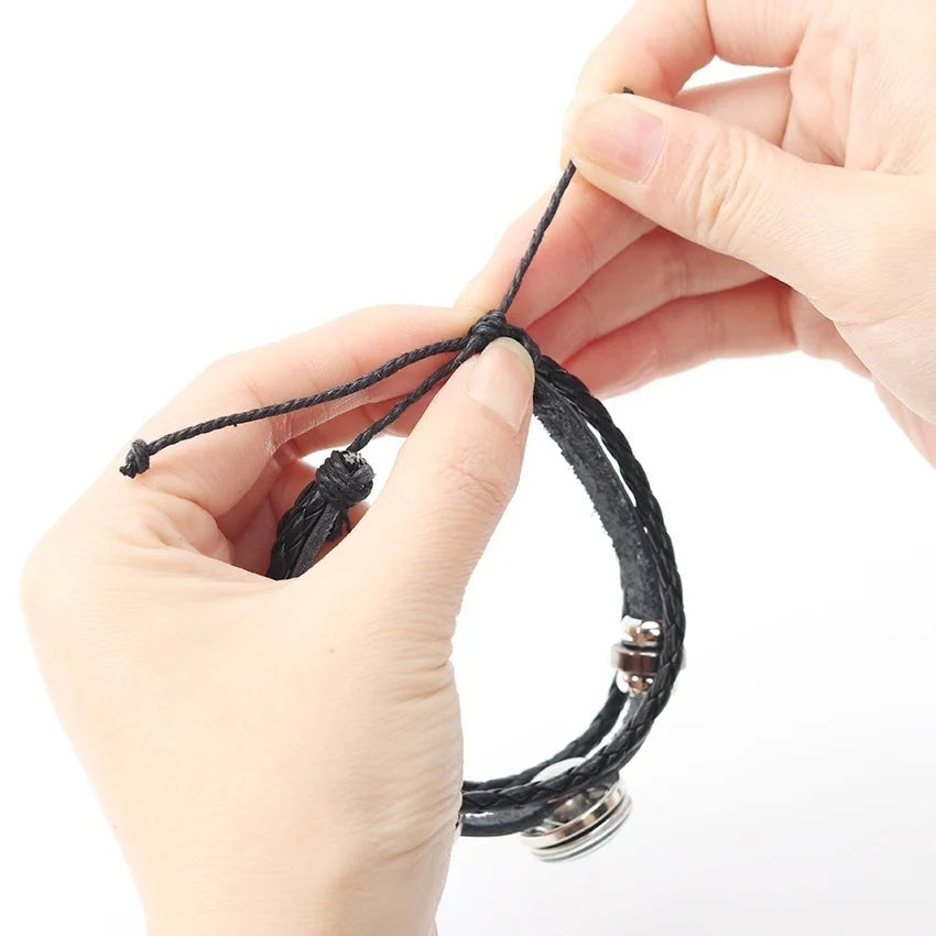 Africa Country Flag Bracelets Men Women Algeria Sudan Tunisia Morocco Flag Glass Dome Black Leather Charm Bangles Punk Jewelry