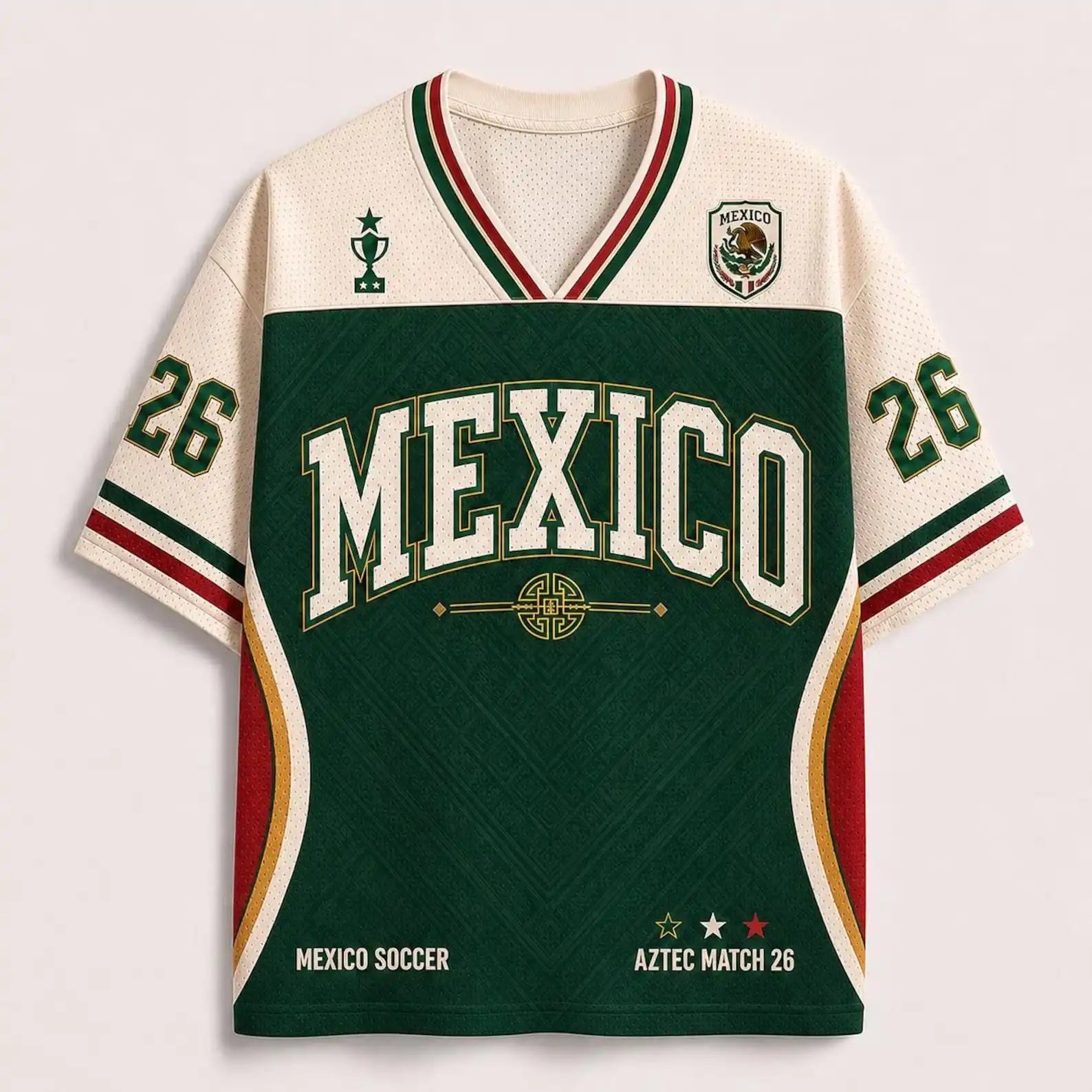 Mexico Soccer Jersey, Mexico Football Fan Shirt, Aztec Match 26 Game Day Tee, Mexico Jersey Top, Mexican Soccer Fan Gift