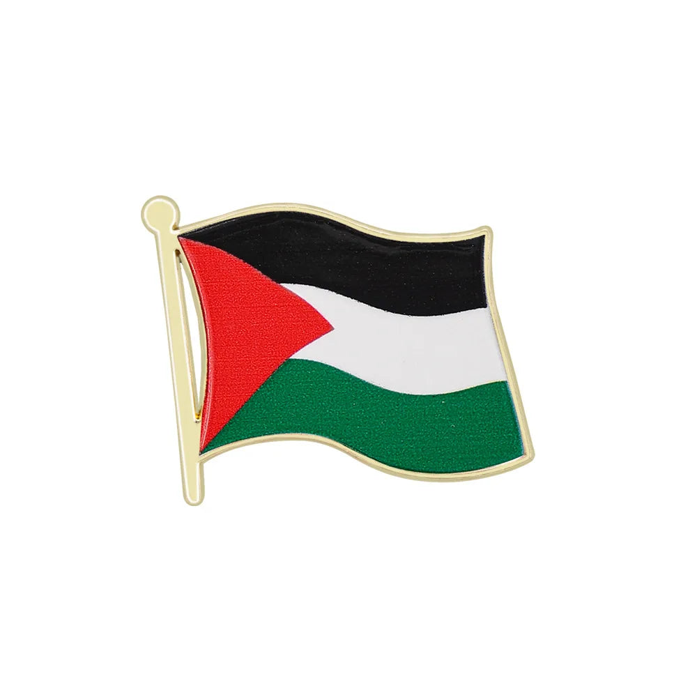 Flag Brooch Zinc Alloy Enamel UV Printed UK France USA Spain Flag Pin Badge for DIY Memorial Decoration Multi-function Clothes