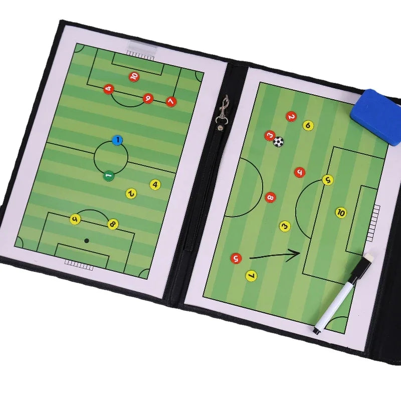 Sports Coach Tactical Board Magnetic Leather Football Basketball Soccer Training Teaching Board With Tape Pen Team Sports Tool
