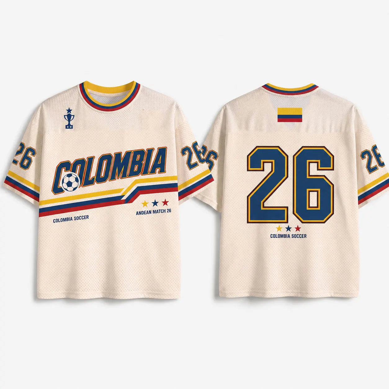 Multi-Nation Retro Vintage Football Shirts  Colombia&Haiti Classic National Team Replica Patriotic Soccer Fan Jerseys