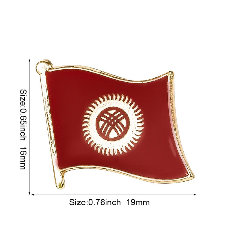 Haiti South Korea Turkey Netherlands Honduras Djibouti Kyrgyzstan Guinea Guinea-Bissau Canada Flag Badge Lapel Pins Brooch