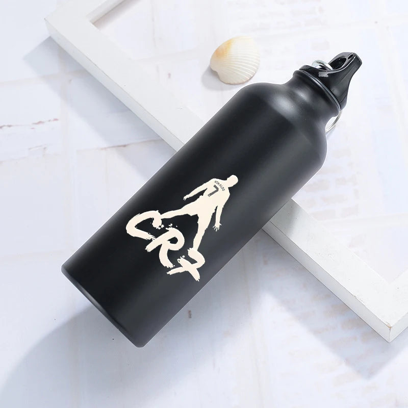 Football Star Ronaldos Aluminum Outdoor Sport Water Bottle CR7 Drinking Kettle Drinking Cup Leakproof Water Jug for Running Gift