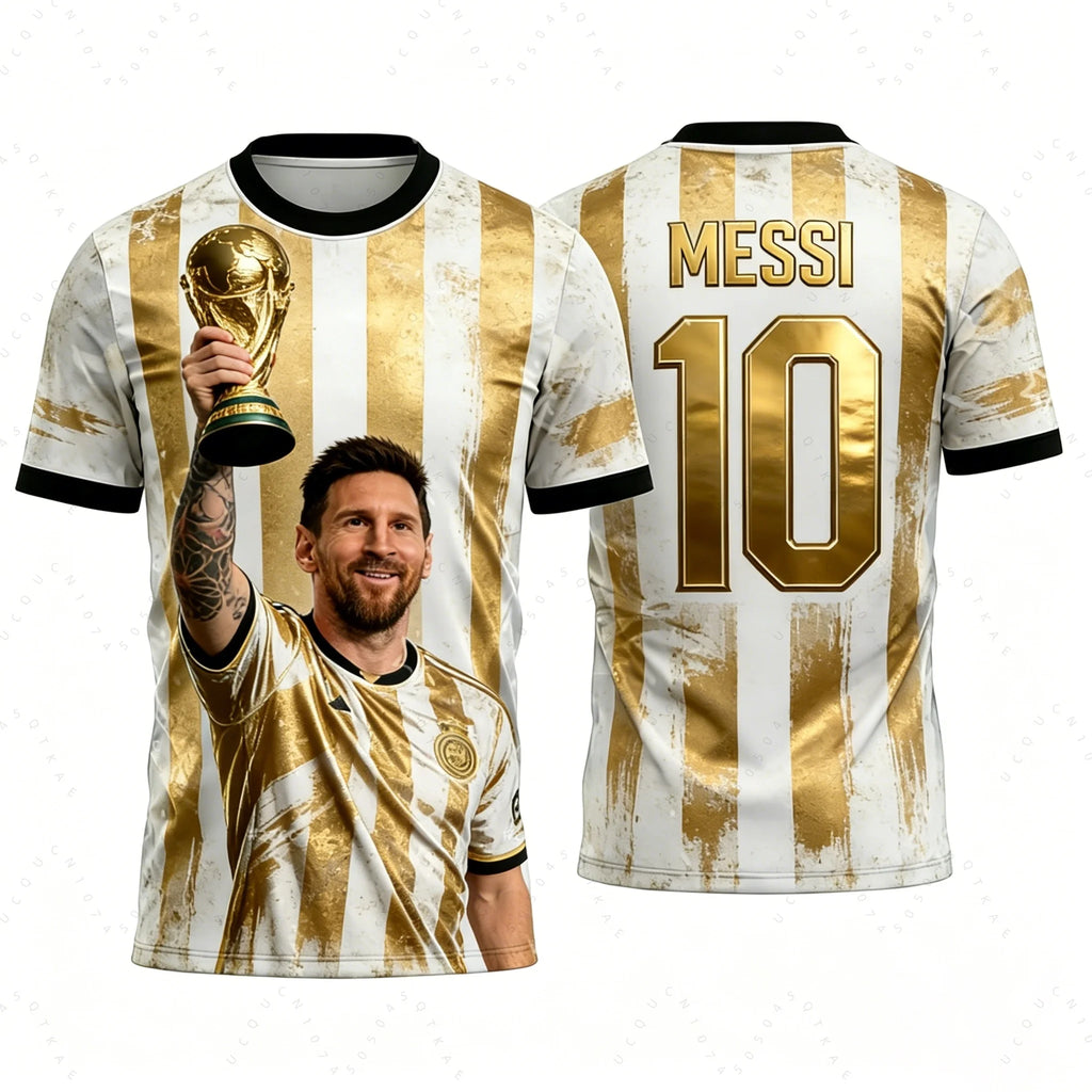 Messi No. 10 Championship Football Jersey Argentina