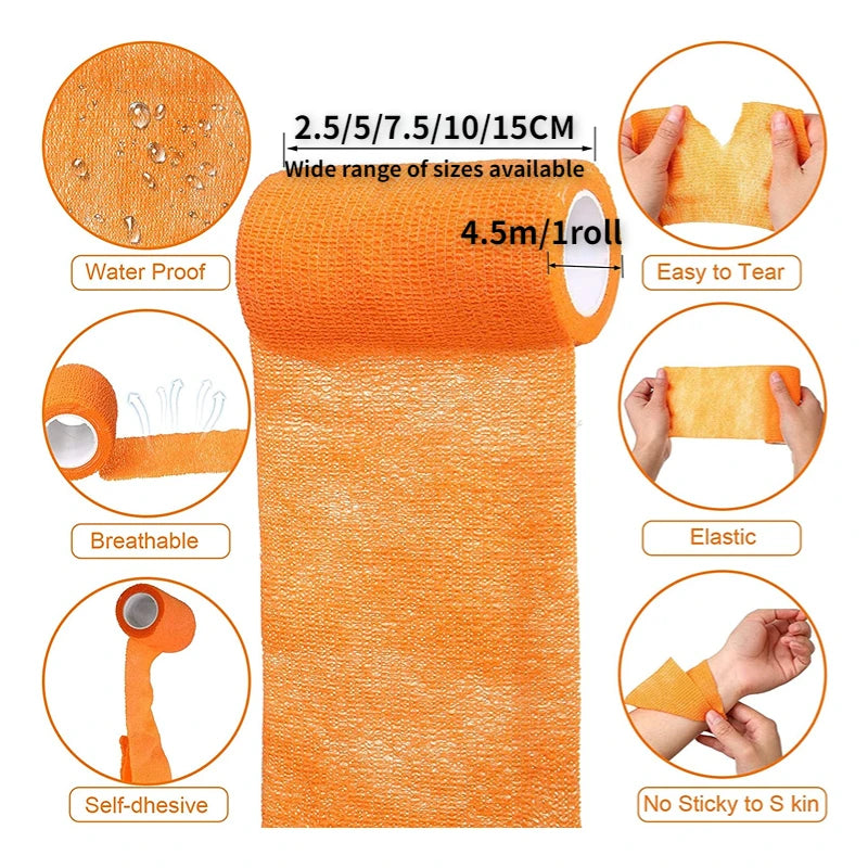Sports Bandage Elastic Elastoplast Self Adhesive Tape Protect Wrist Palm Finger Arm Shoulder Knee Ankle Pets Leg Tattoo Safety