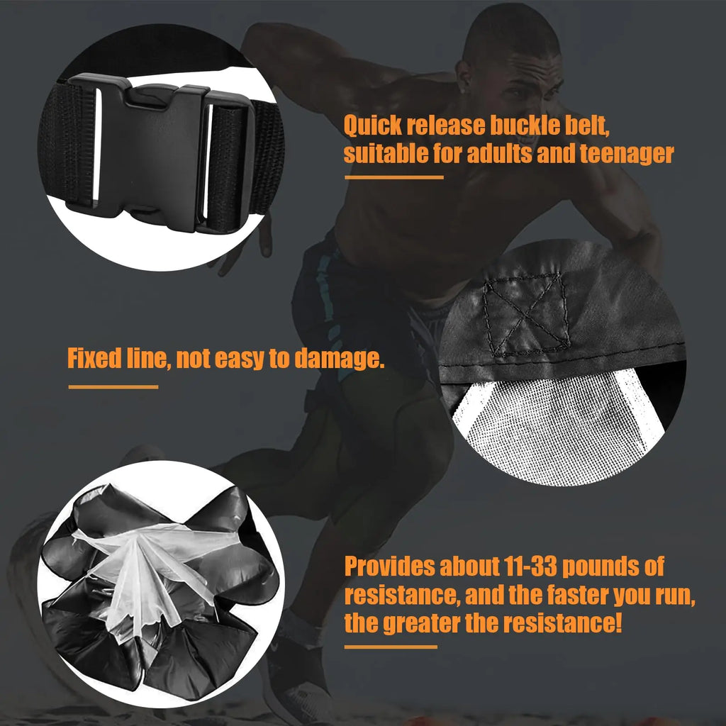 Buckle Belt Speed Parachute Agility Speed Training Umbrella Football Soccer Kick Resistance Rope Running Chute Obstacles Tool