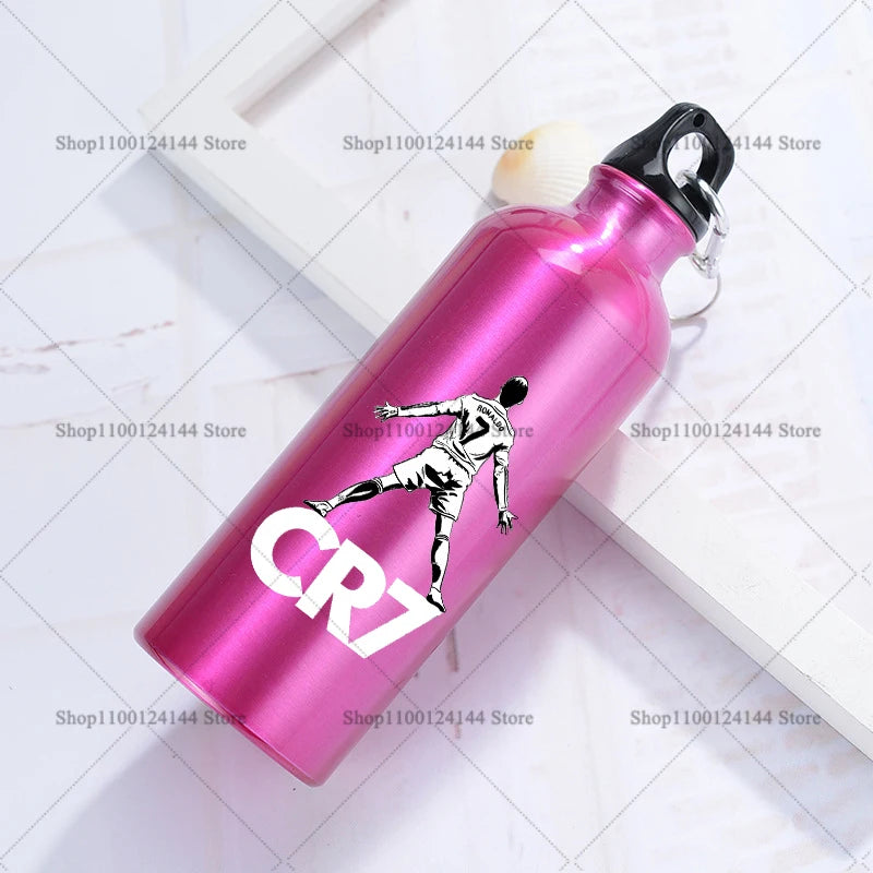 Football Star Ronaldos Aluminum Outdoor Sport Water Bottle CR7 Drinking Kettle Drinking Cup Leakproof Water Jug for Running Gift