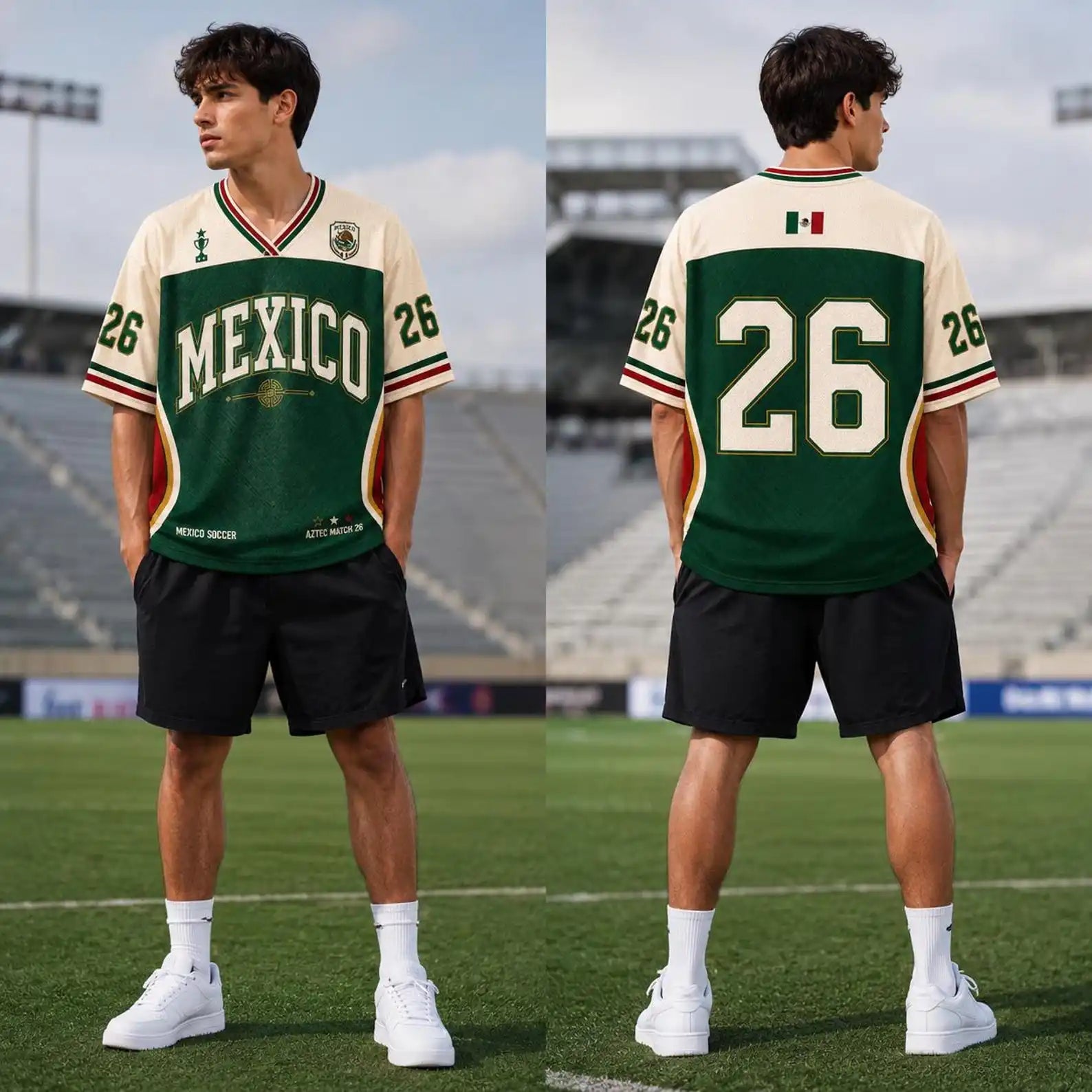 Mexico Soccer Jersey, Mexico Football Fan Shirt, Aztec Match 26 Game Day Tee, Mexico Jersey Top, Mexican Soccer Fan Gift