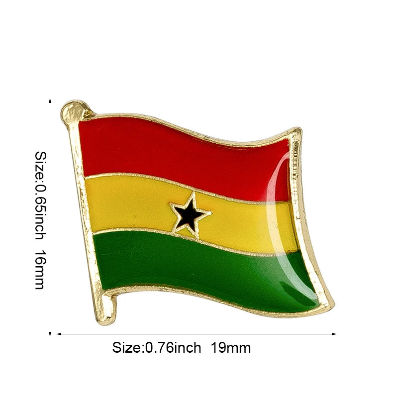 Haiti South Korea Turkey Netherlands Honduras Djibouti Kyrgyzstan Guinea Guinea-Bissau Canada Flag Badge Lapel Pins Brooch