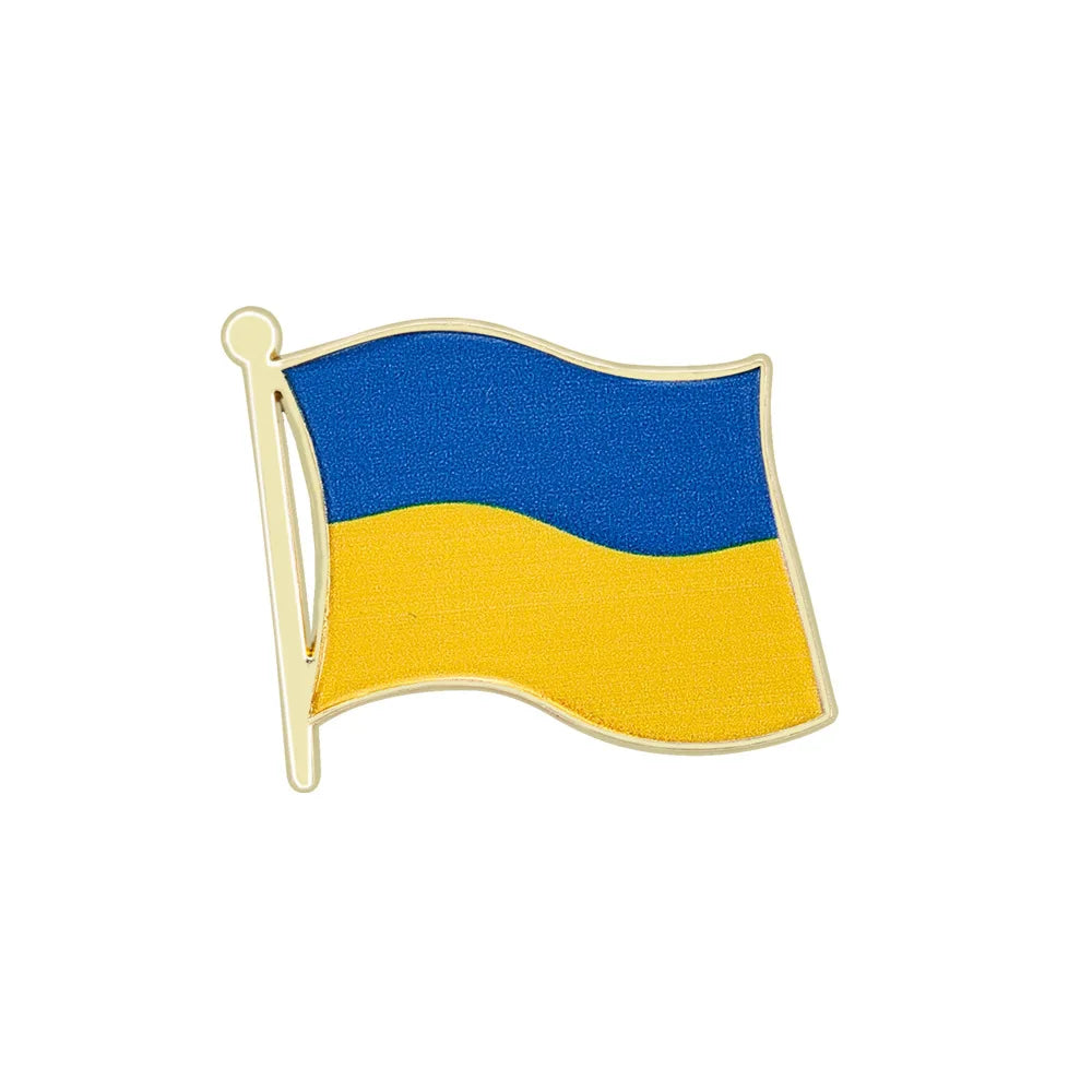 Flag Brooch Zinc Alloy Enamel UV Printed UK France USA Spain Flag Pin Badge for DIY Memorial Decoration Multi-function Clothes