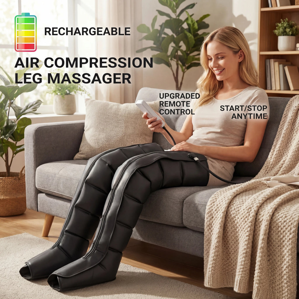 Air Compression Leg Massager with Heat Therapy