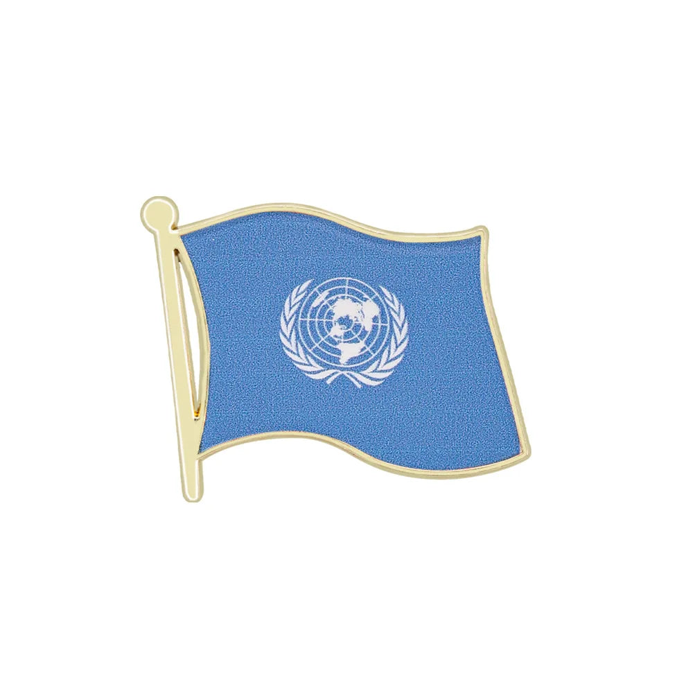 Flag Brooch Zinc Alloy Enamel UV Printed UK France USA Spain Flag Pin Badge for DIY Memorial Decoration Multi-function Clothes
