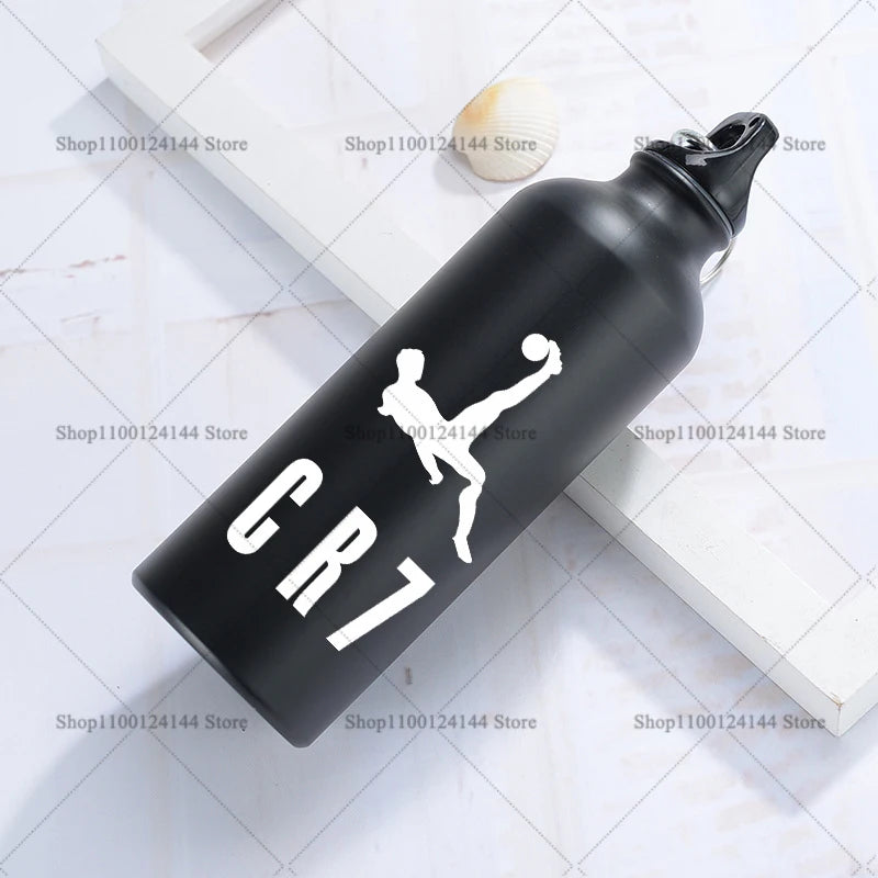 Football Star Ronaldos Aluminum Outdoor Sport Water Bottle CR7 Drinking Kettle Drinking Cup Leakproof Water Jug for Running Gift