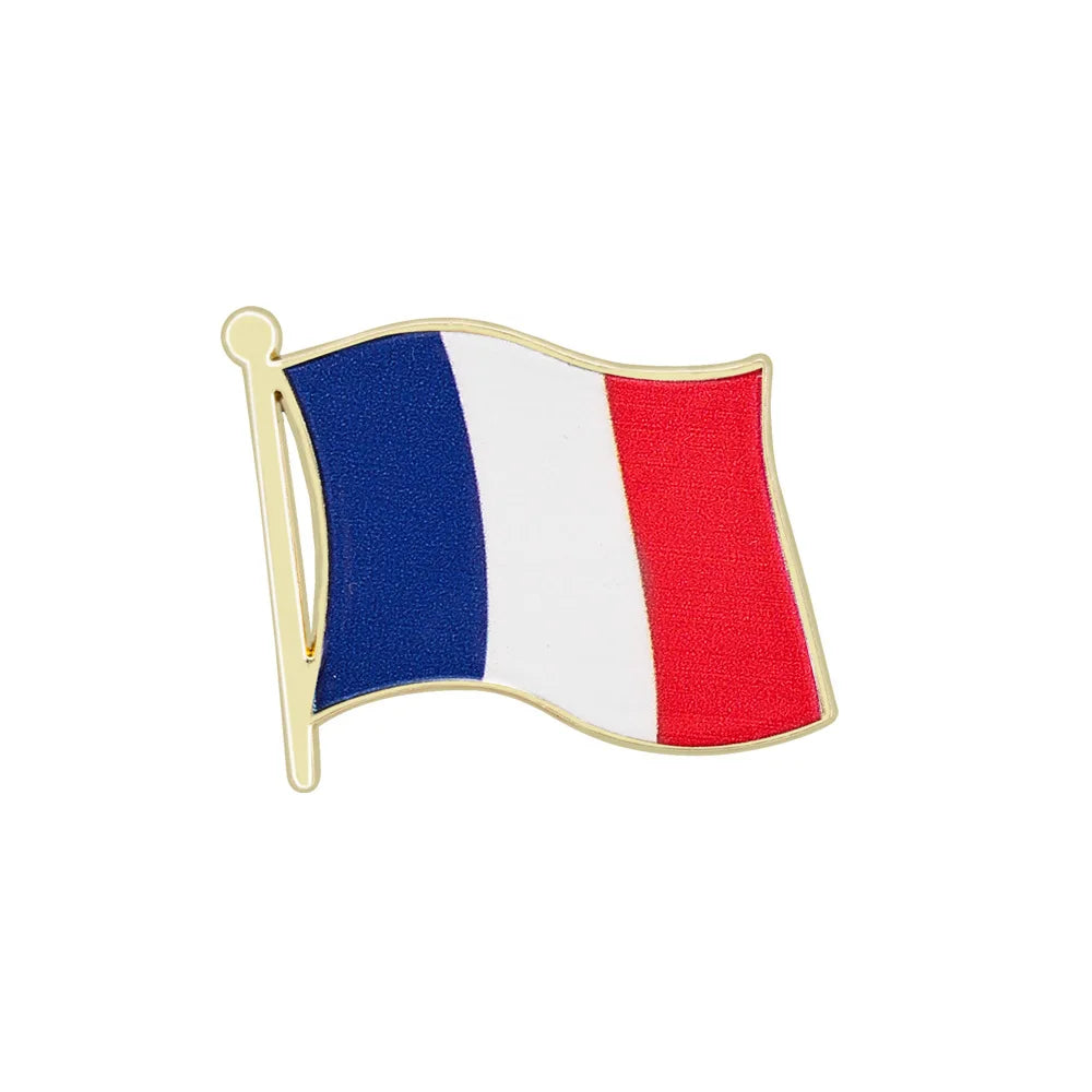 Flag Brooch Zinc Alloy Enamel UV Printed UK France USA Spain Flag Pin Badge for DIY Memorial Decoration Multi-function Clothes
