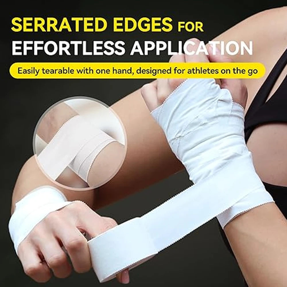 4-Rolls Athletic Sports Tape | Very Strong Easy Tear NO Sticky Residue | Best Tape for Athlete & Trainers | Fingers Ankles Wrist