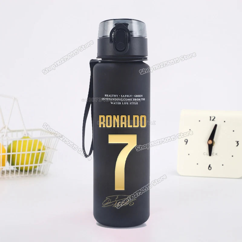 650ml CR7 Children Water Bottle Soccer Star Ronaldo Kids Straw Cup Outdoor Sport Boy Girl Drink Bottle School Leak Proof Jugs