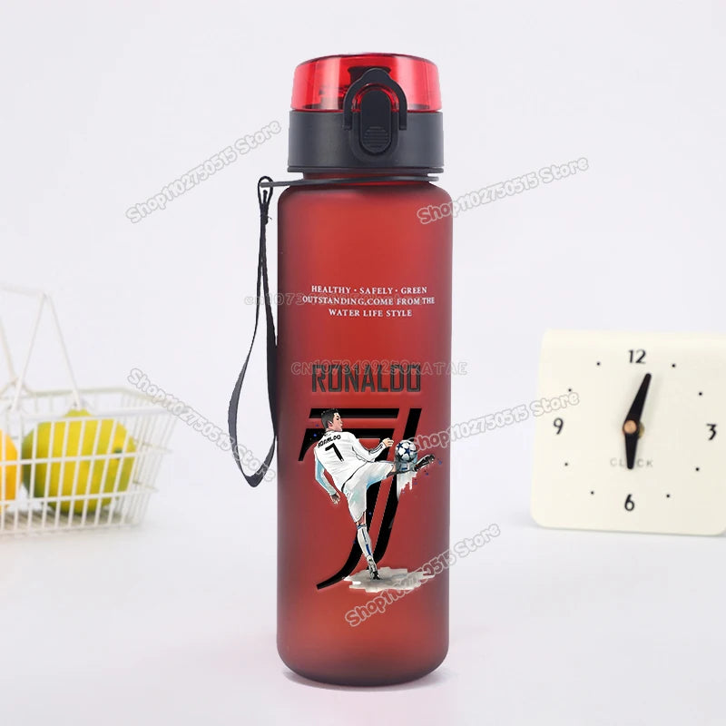650ml CR7 Children Water Bottle Soccer Star Ronaldo Kids Straw Cup Outdoor Sport Boy Girl Drink Bottle School Leak Proof Jugs