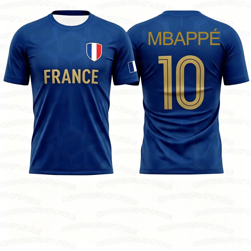 2026 Summer Men's & Women's Matching French Football Jersey Outdoor Training Quick-Dry Breathable Sports T-Shirt Football Fan