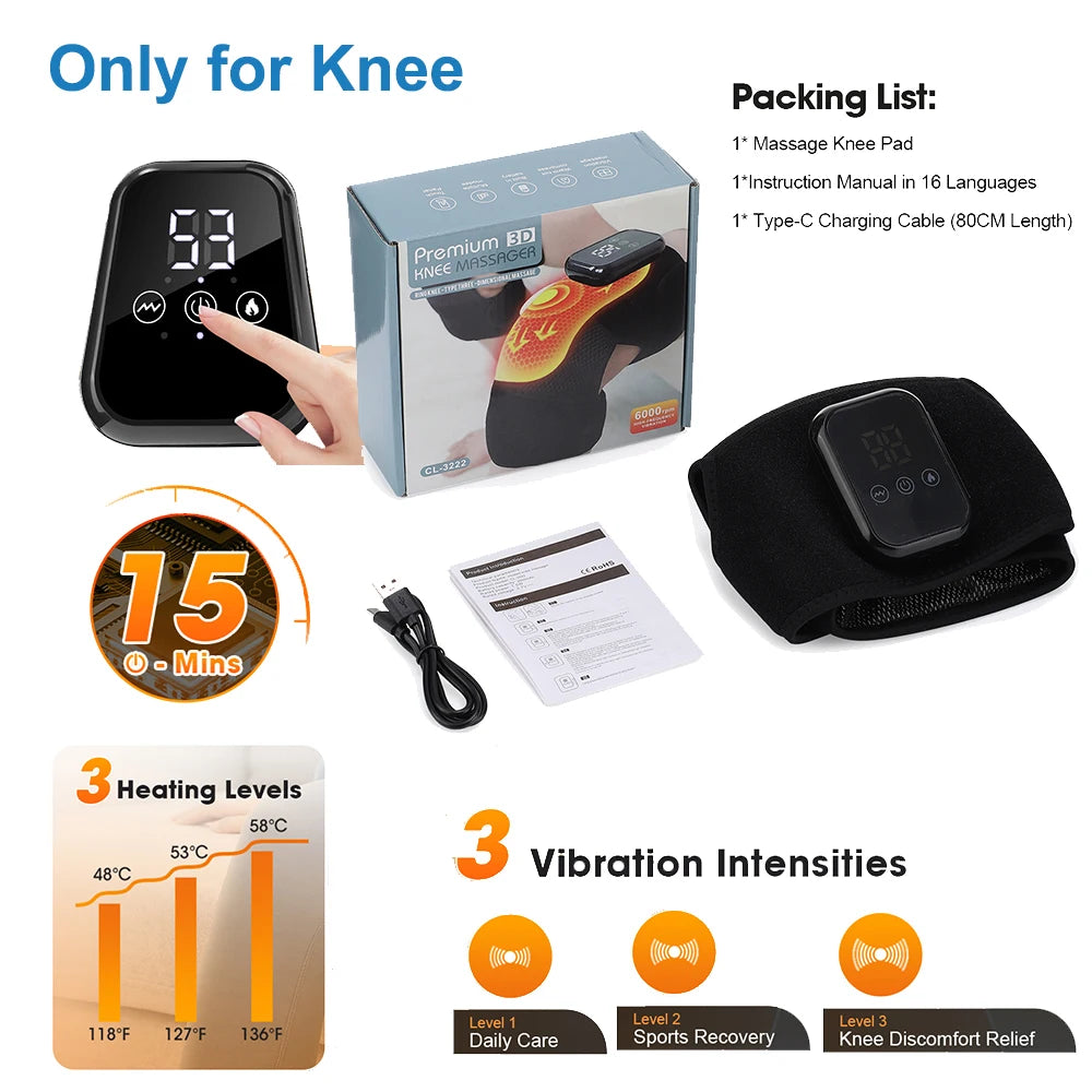 Cordless Heated Knee Massager & Recovery Wrap
