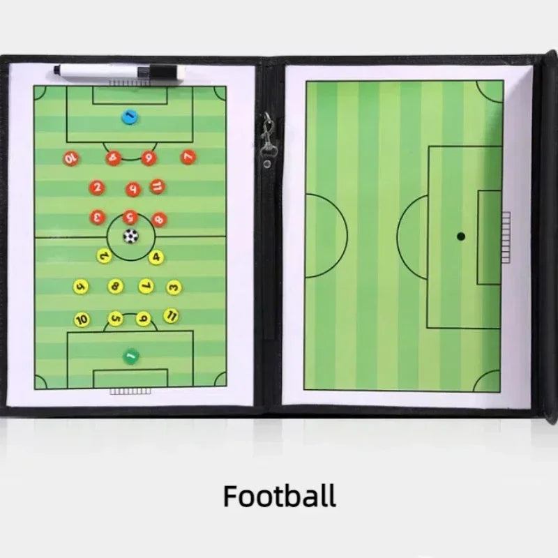 Sports Coach Tactical Board Magnetic Leather Football Basketball Soccer Training Teaching Board With Tape Pen Team Sports Tool