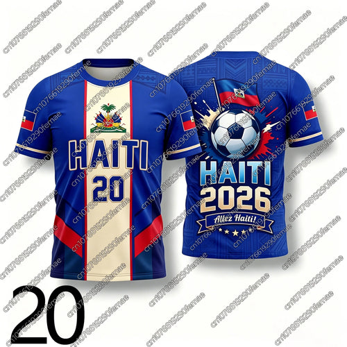 2026 Haiti Fans Sports T-Shirt Football Jersey Design Men Women Kids Hiking Top Daily Running Quick Dry Shirt Number Print