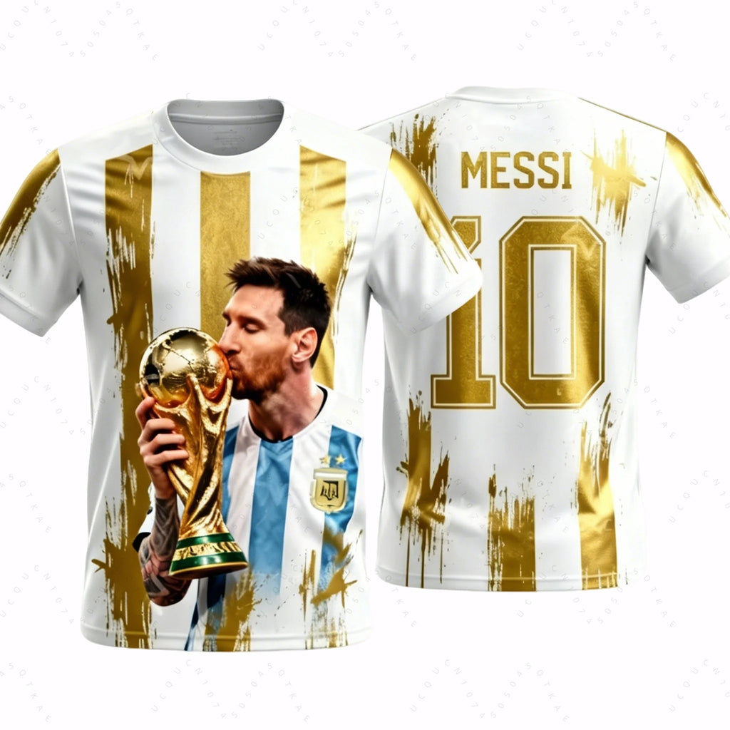 Messi No. 10 Championship Football Jersey Argentina