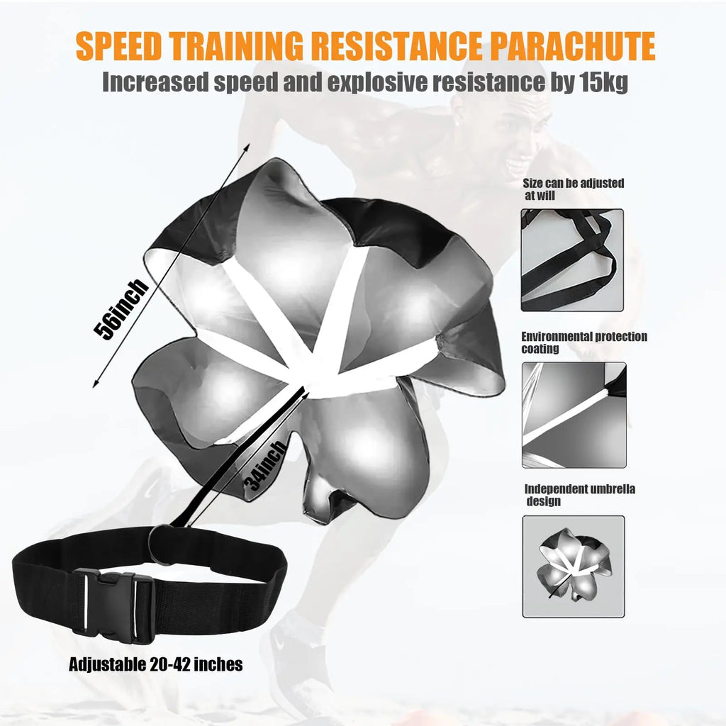 Buckle Belt Speed Parachute Agility Speed Training Umbrella Football Soccer Kick Resistance Rope Running Chute Obstacles Tool