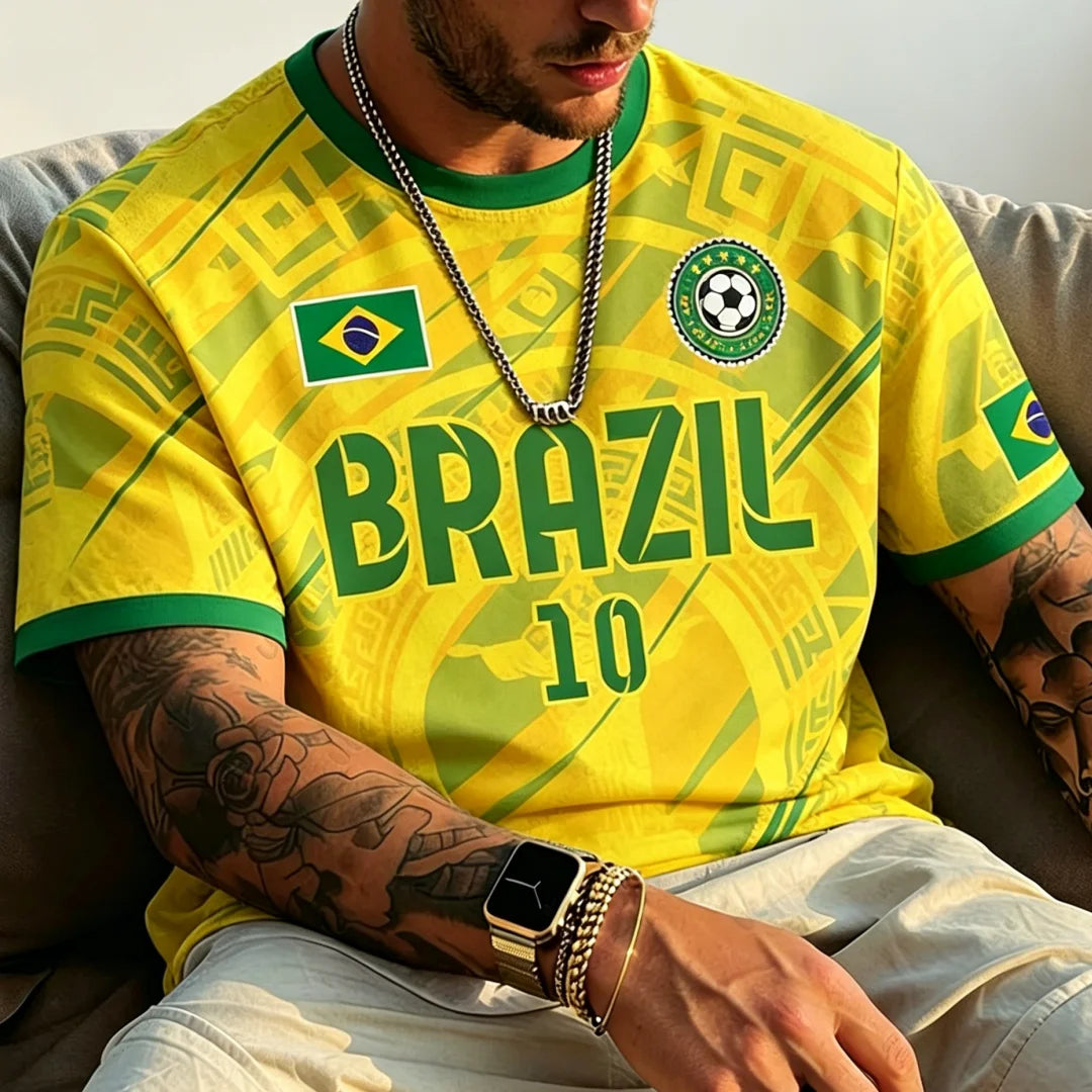 2026 Summer New Brazil Jesus Soccer Jersey Outdoor Soccer Training Breathable Jersey Men s Quick Dry T Shirt for Sports Running